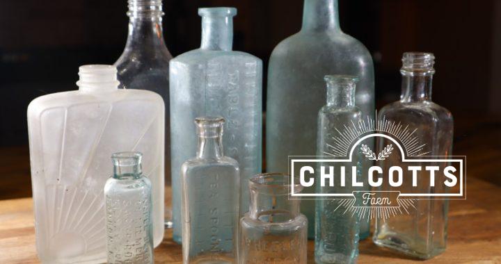 Antique bottles dug up on a Victorian Farm in North Devon